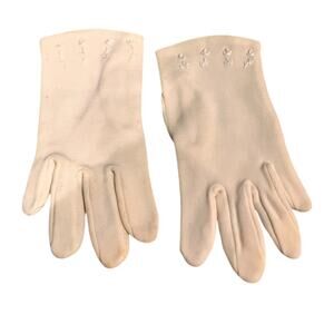 Vintage Small Girls White Gloves Embroidered Floral Flower Girl